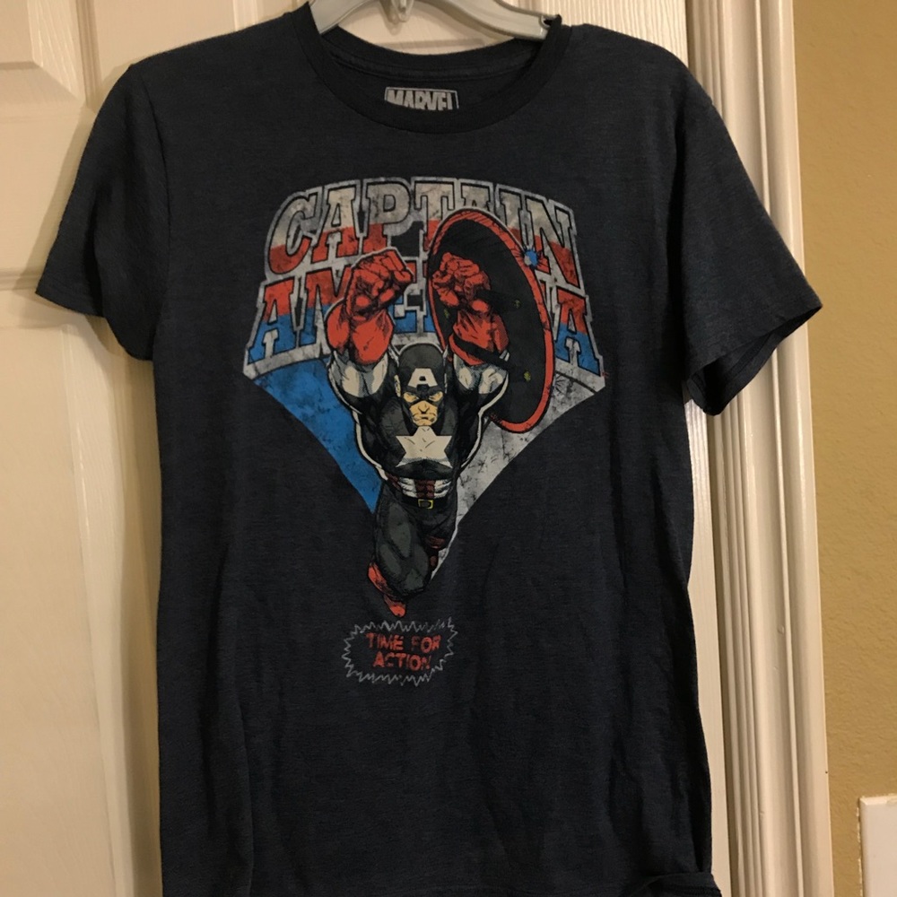 Captain America T-shirt.